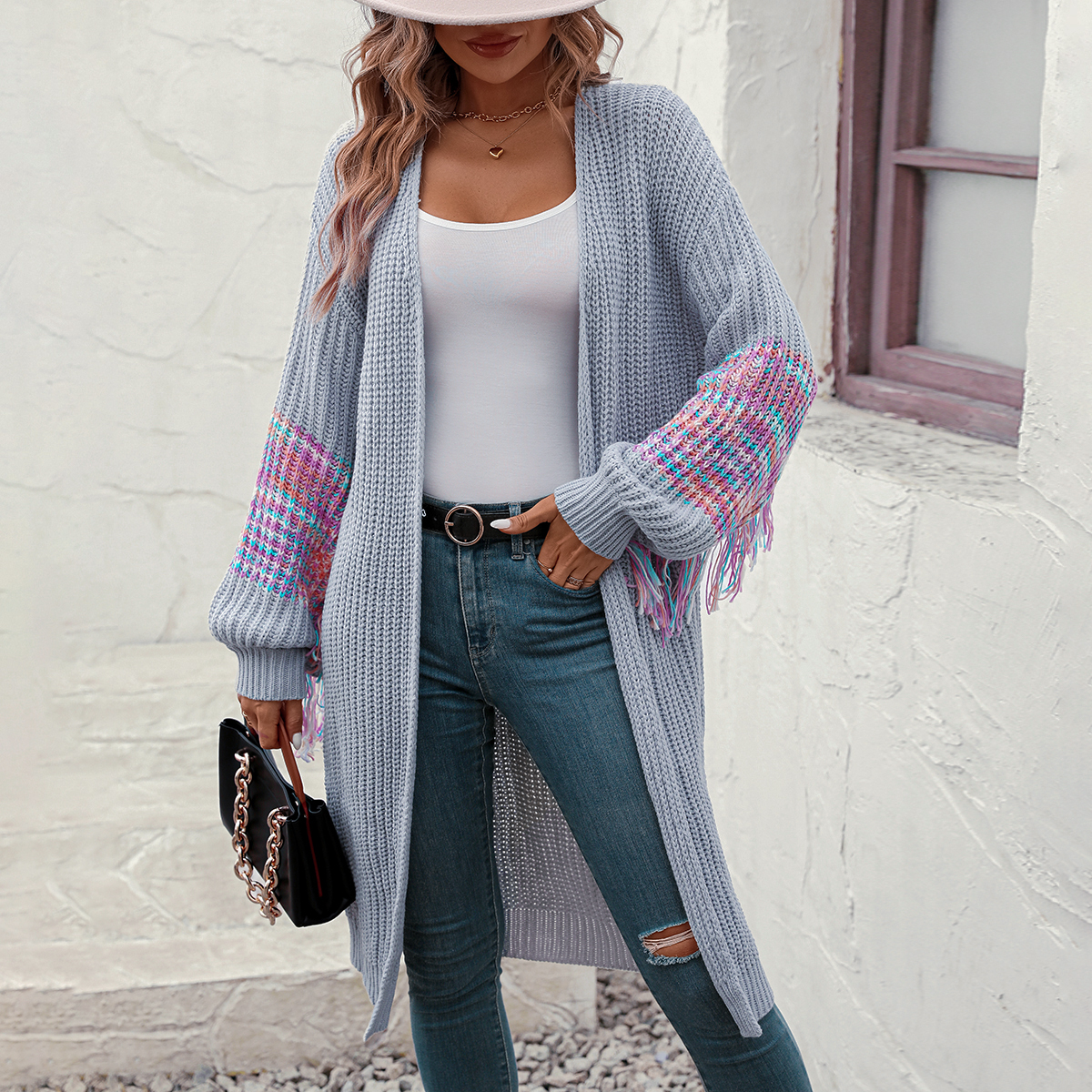 Women's tassel knitted sweater