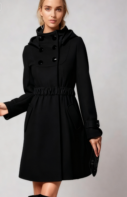 Kapucnis, Derékig Érő, Két Sor Gombos Köpenykabátot