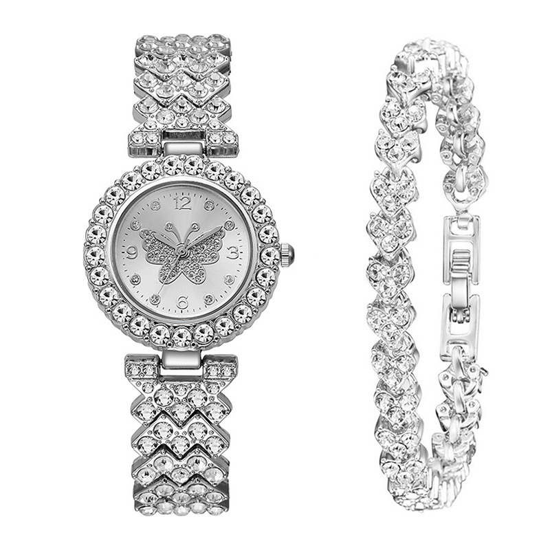 Luxus női platina karóra