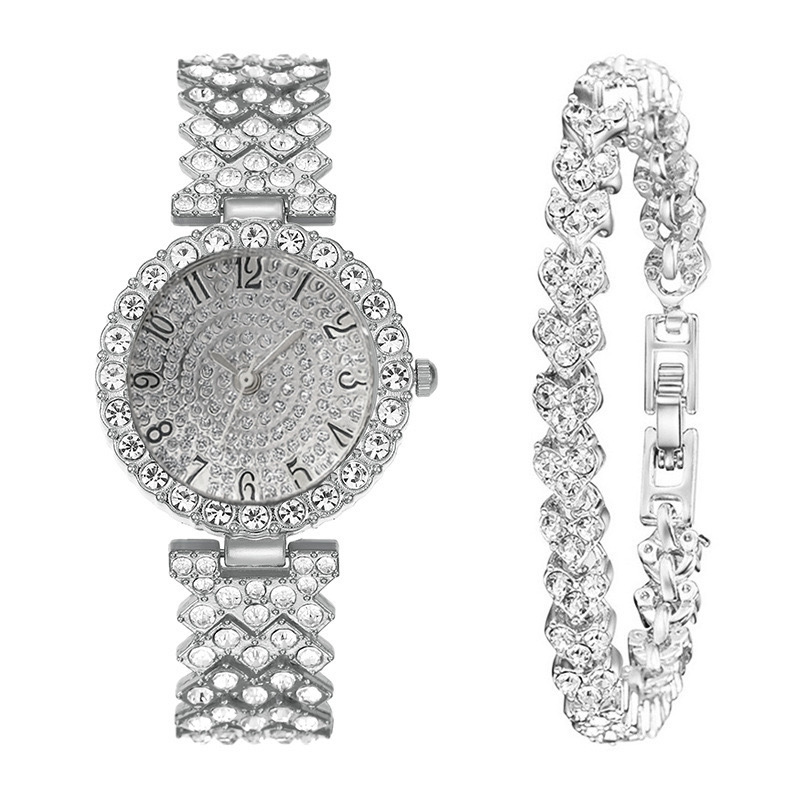 Luxus női platina karóra