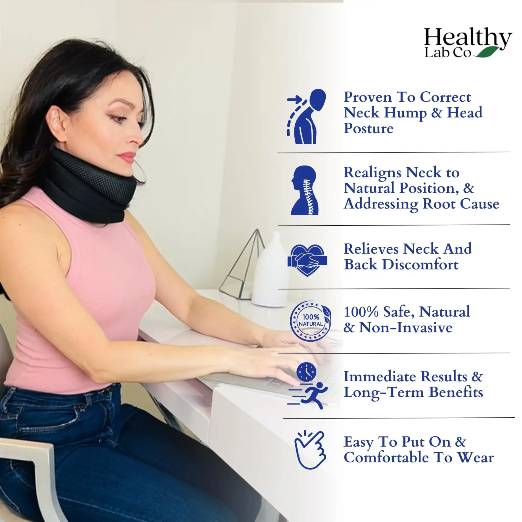 Csatlakozzon több ezer vásárlóhoz, akik a Boonro nyakrögzítővel korrigálják a nyakpúpot és az előrehajló fejtartást