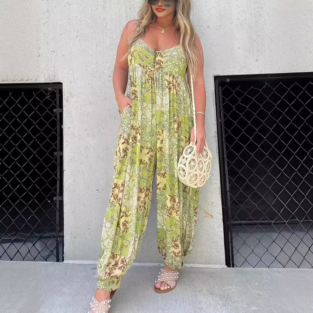 24 éves női, magas derekú divatos bő nyomott vállpántos kombiné