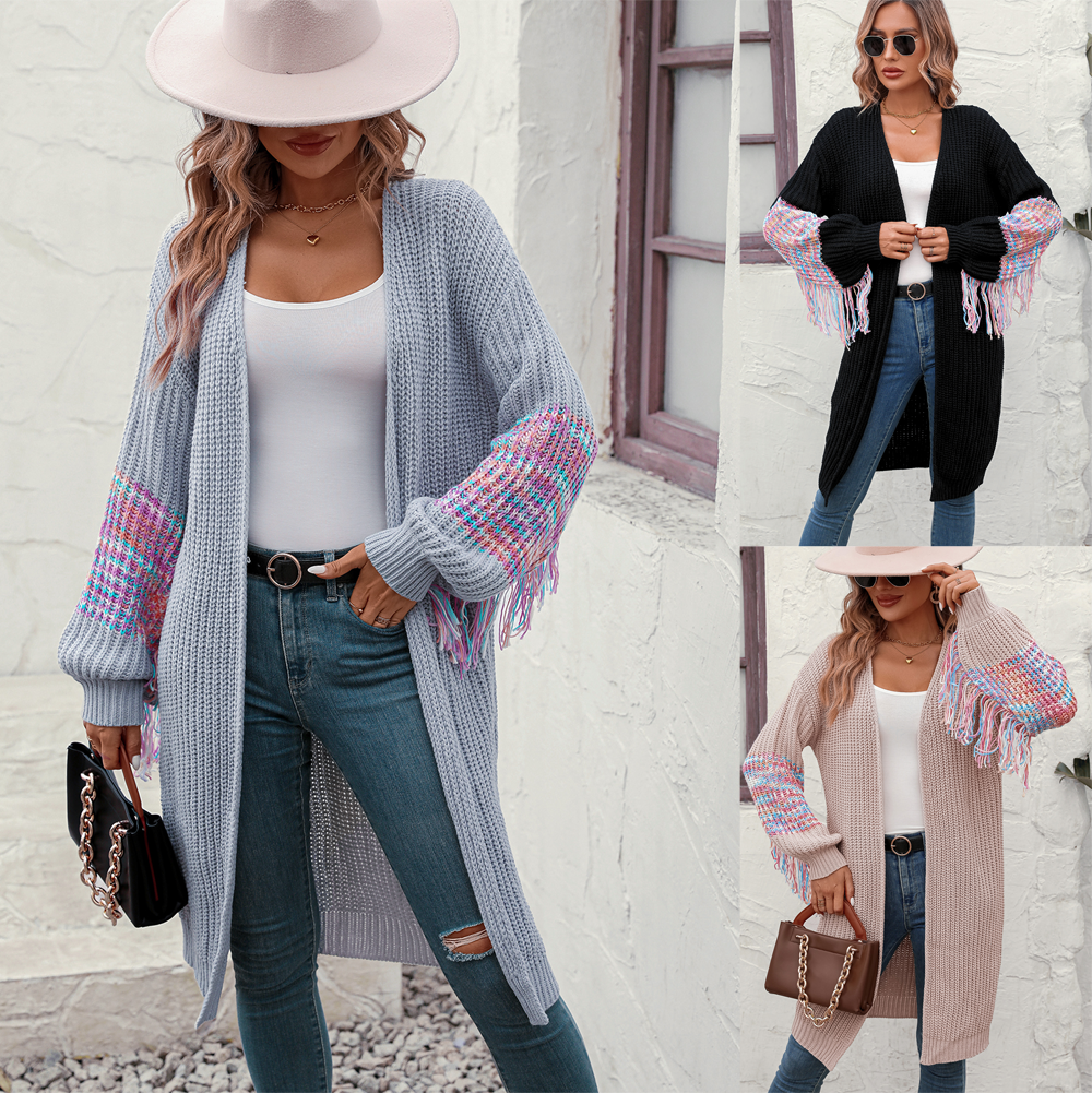 Women's tassel knitted sweater