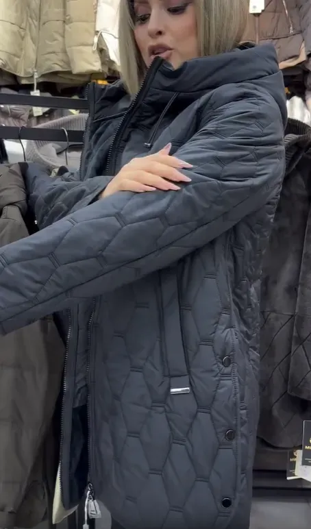 Női modern divatos hosszú kapucnis kabát