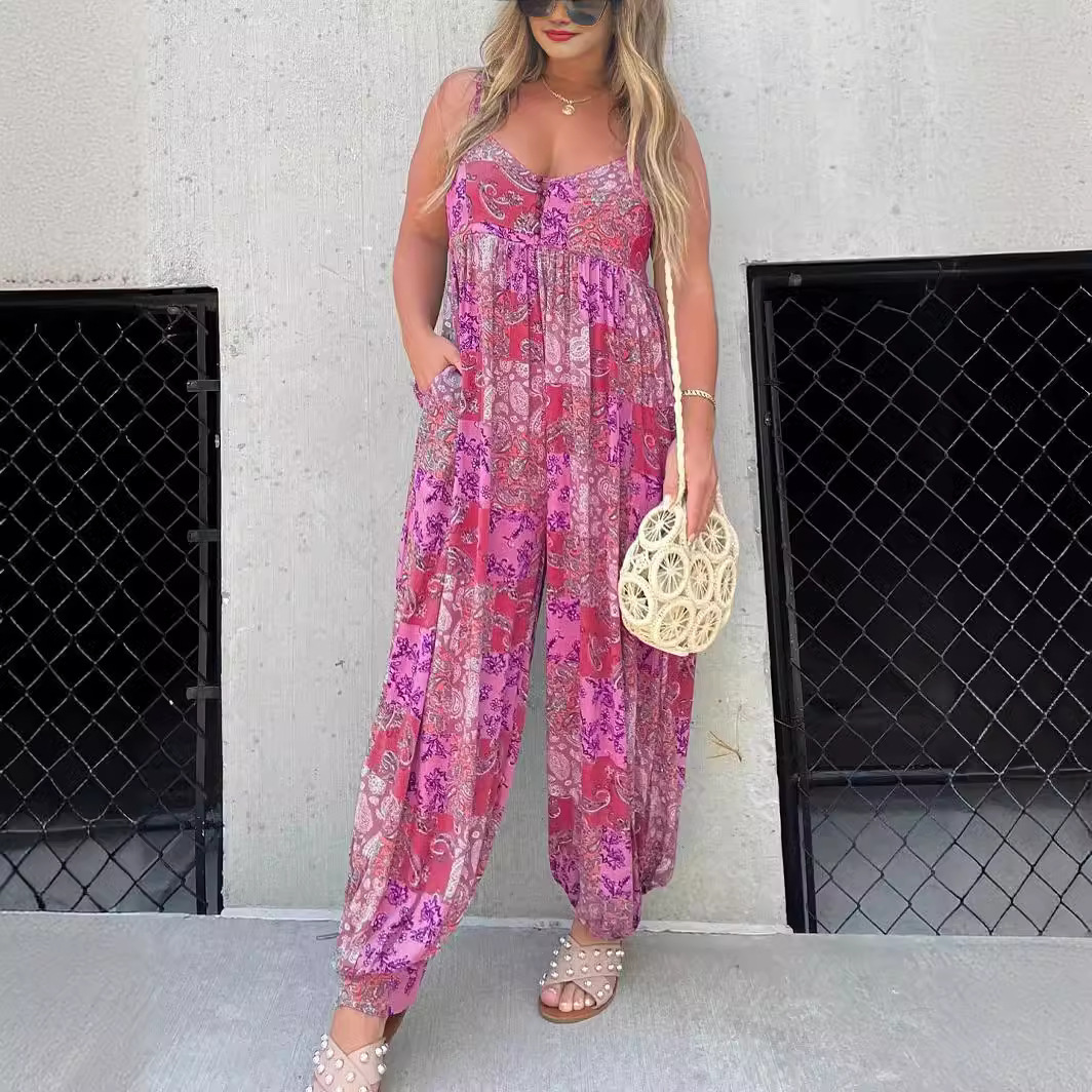 24 éves női, magas derekú divatos bő nyomott vállpántos kombiné