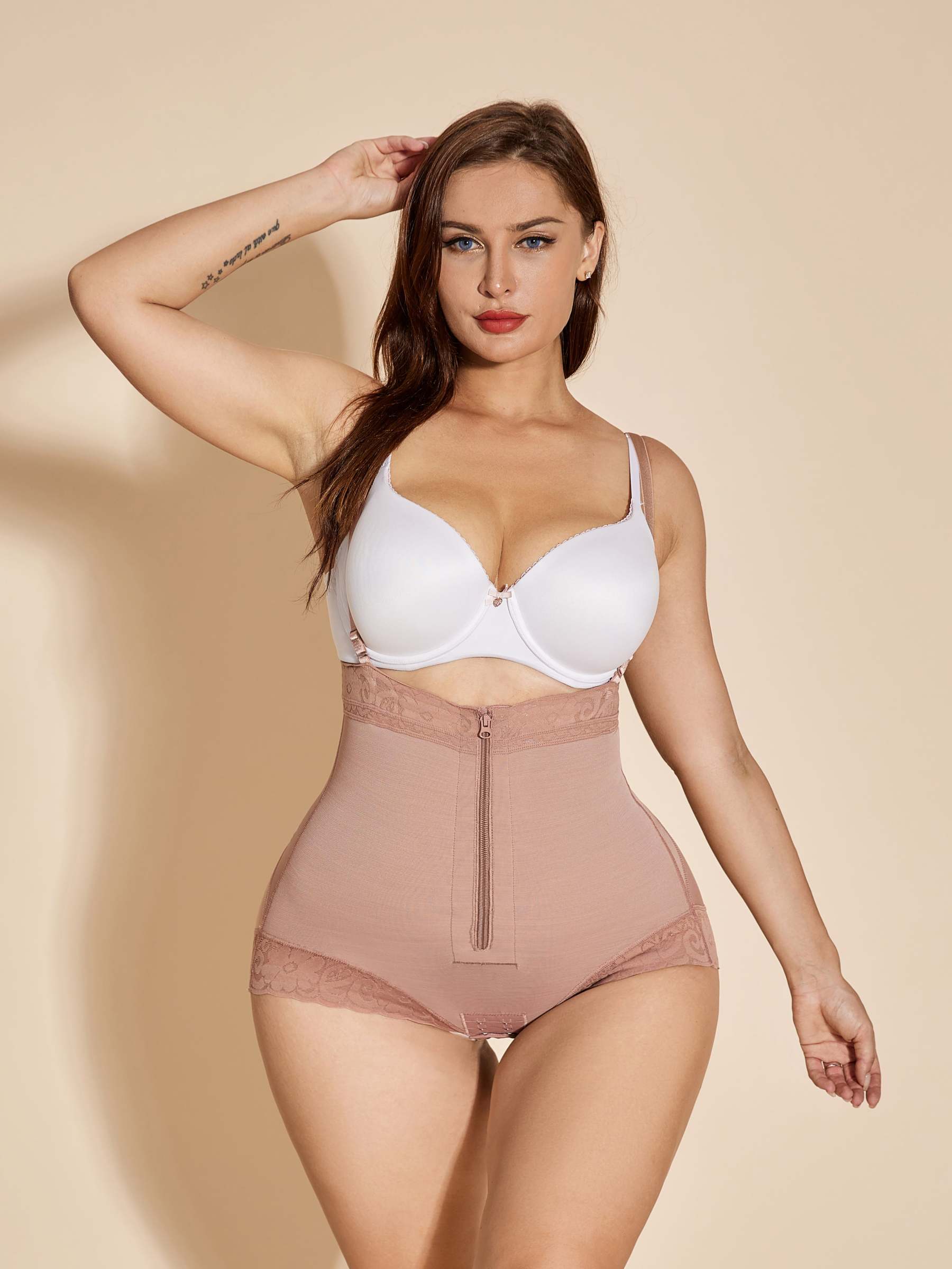 Low Back Women Slimmer Bodysuit Tummy Control Shapewear-SALLIBERTY