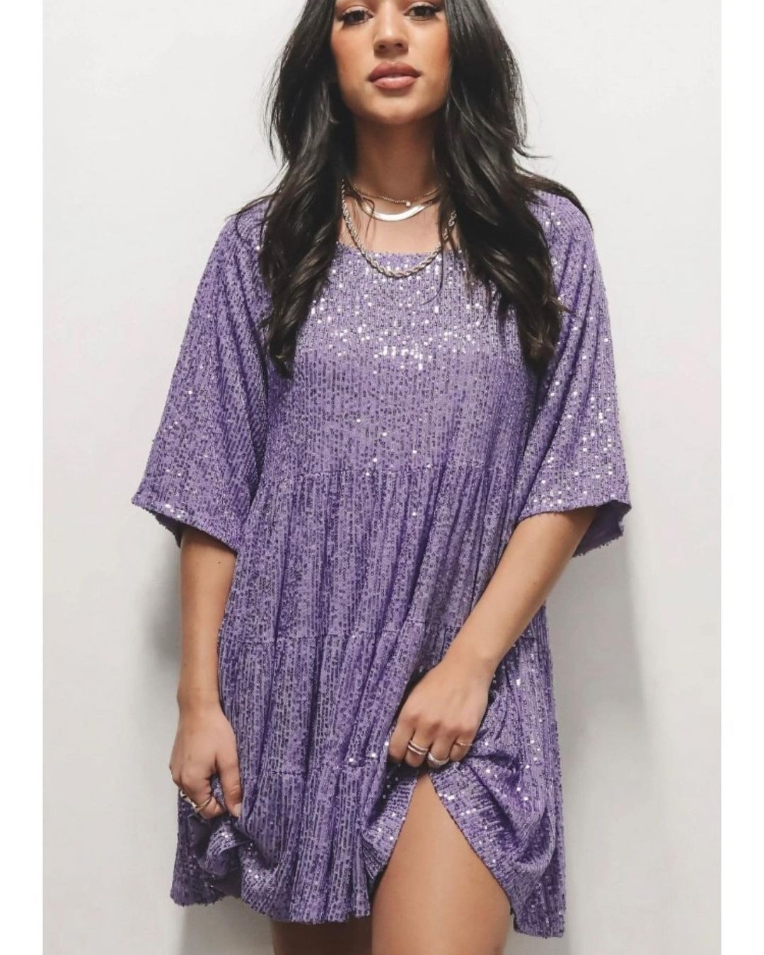 2024-es nyári felsőkategóriás női, flitteres, kerek nyakú, bő francia ruha, tündérszoknya