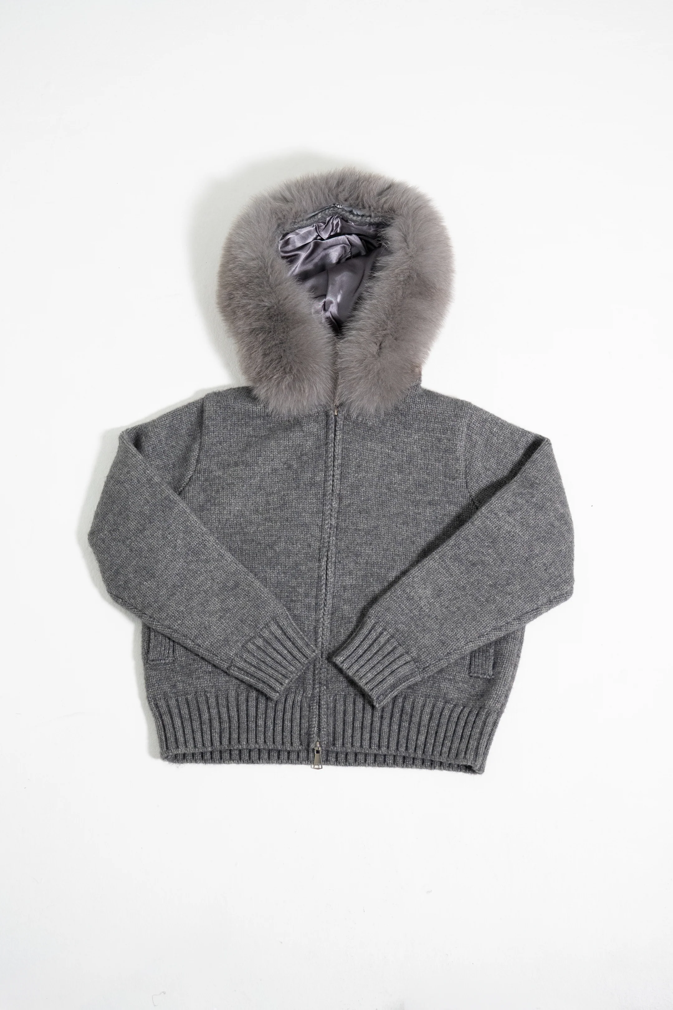 Elegáns női kapucnis plüssgalléros kabát