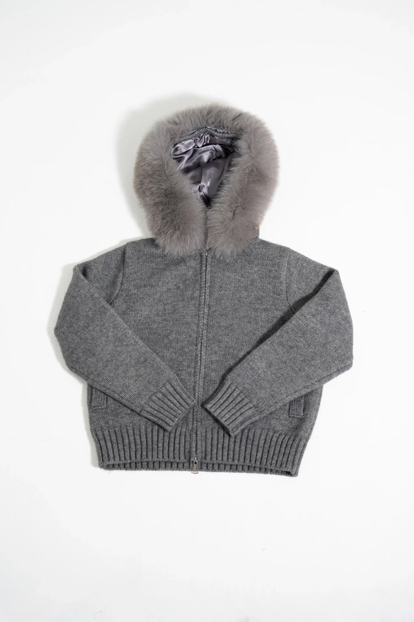 Elegáns női kapucnis plüssgalléros kabát