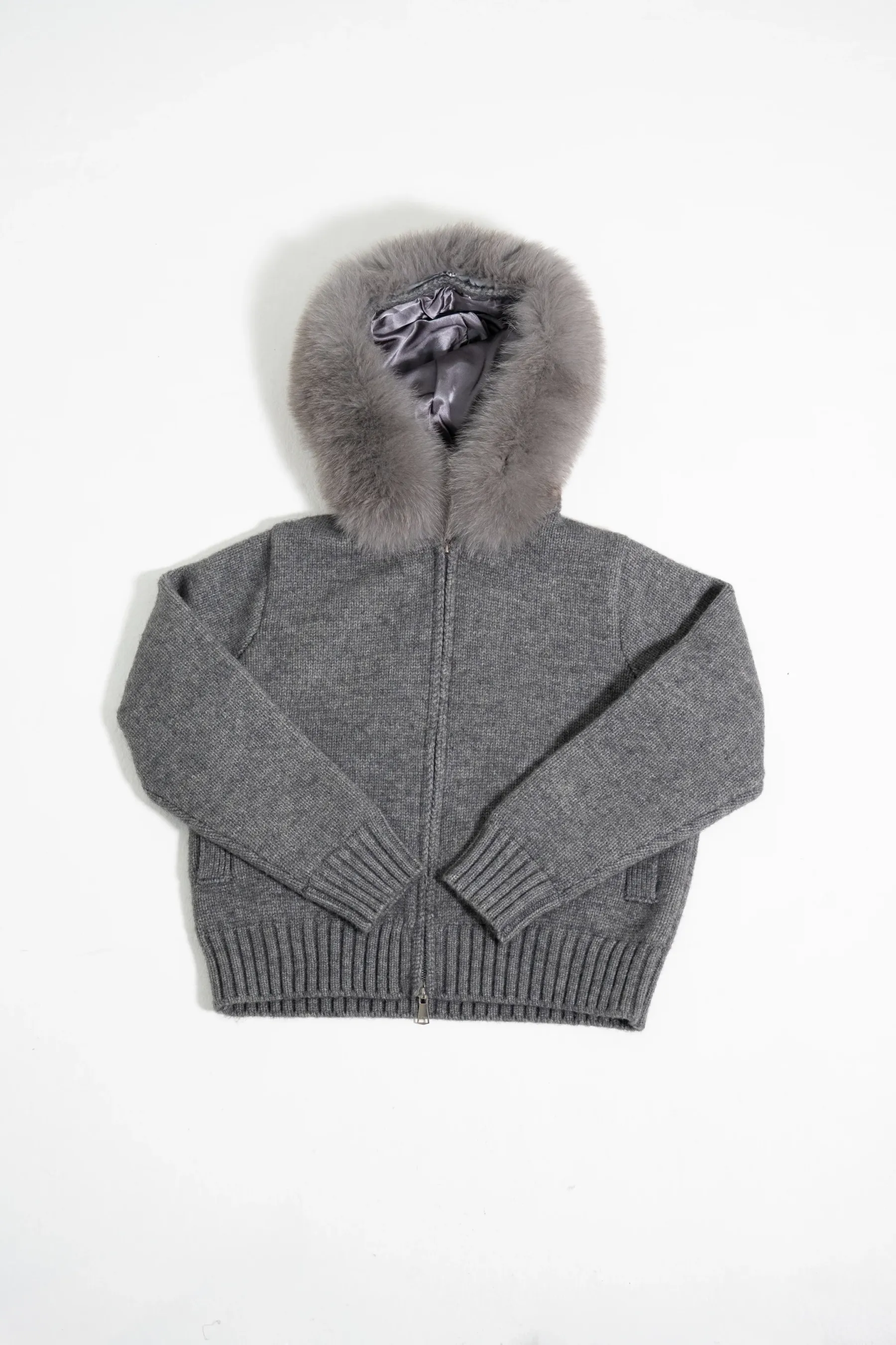 Elegáns női kapucnis plüssgalléros kabát