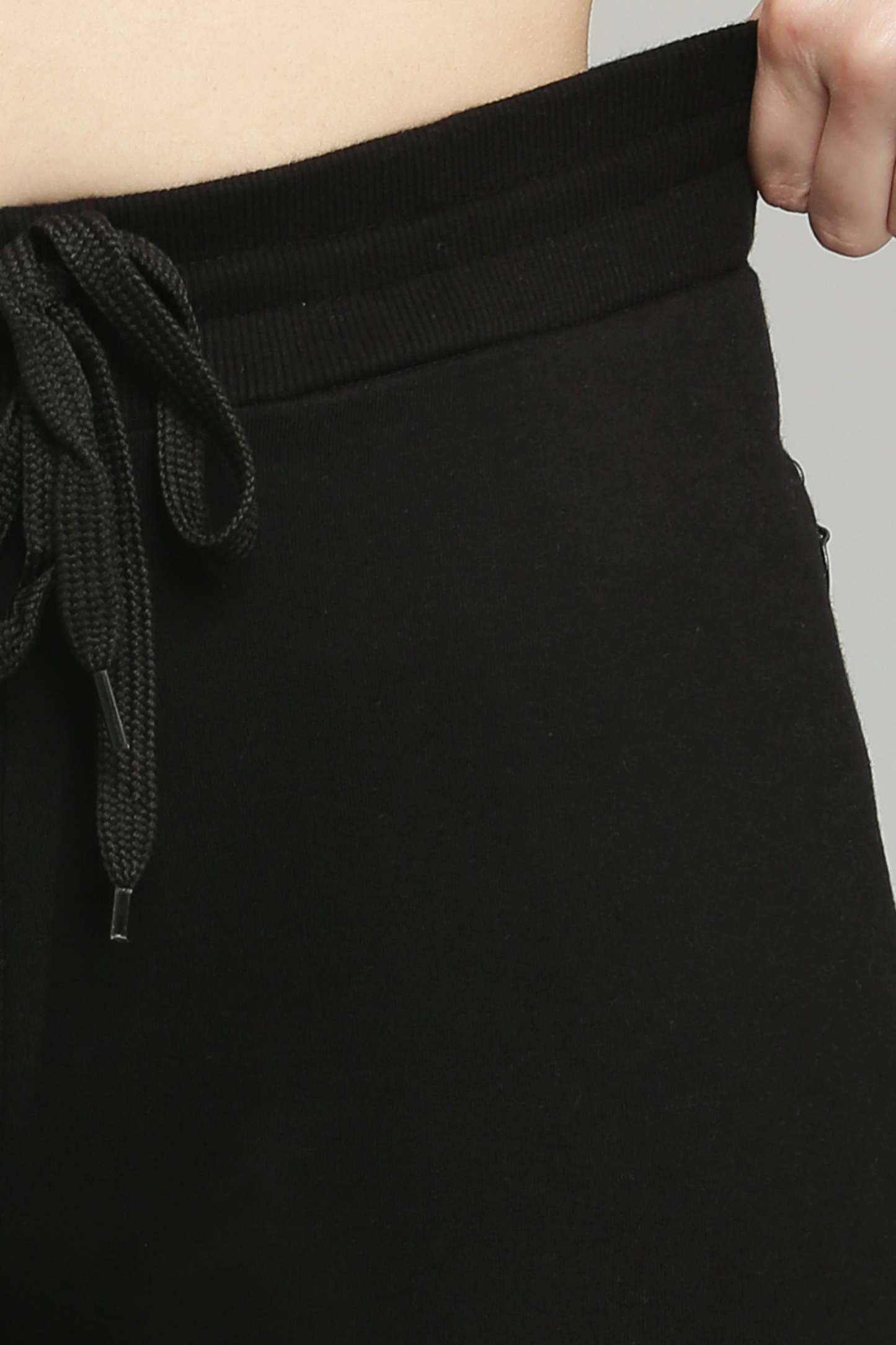 Fekete-olívazöld fésült pamut úszónadrág nőknek