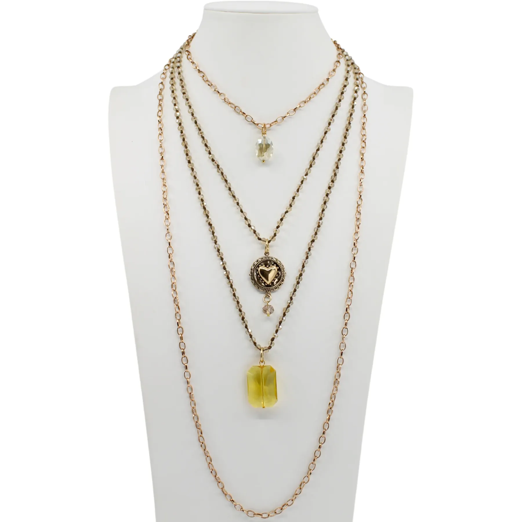 Set di collane con cuore e pietre preziose