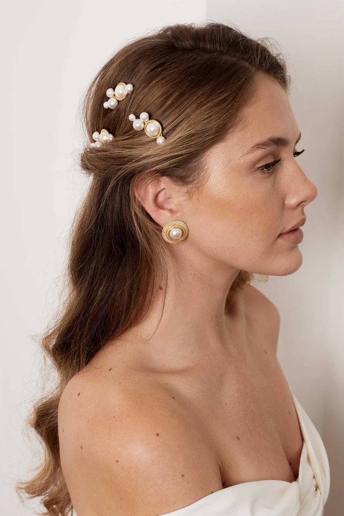 Kiváló minőségű, kézzel készített, 14 karátos arannyal bevont gyöngy fülbevaló