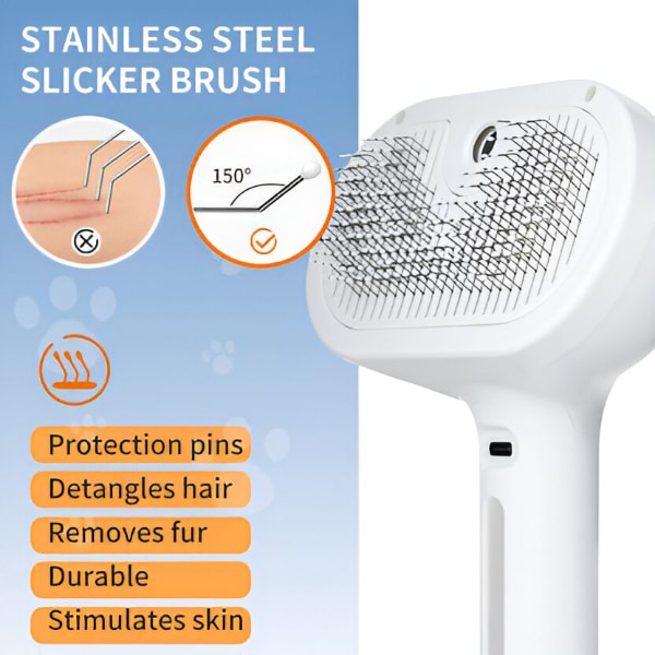 Újratölthető gőzölős kefe kisállat vedléséhez 