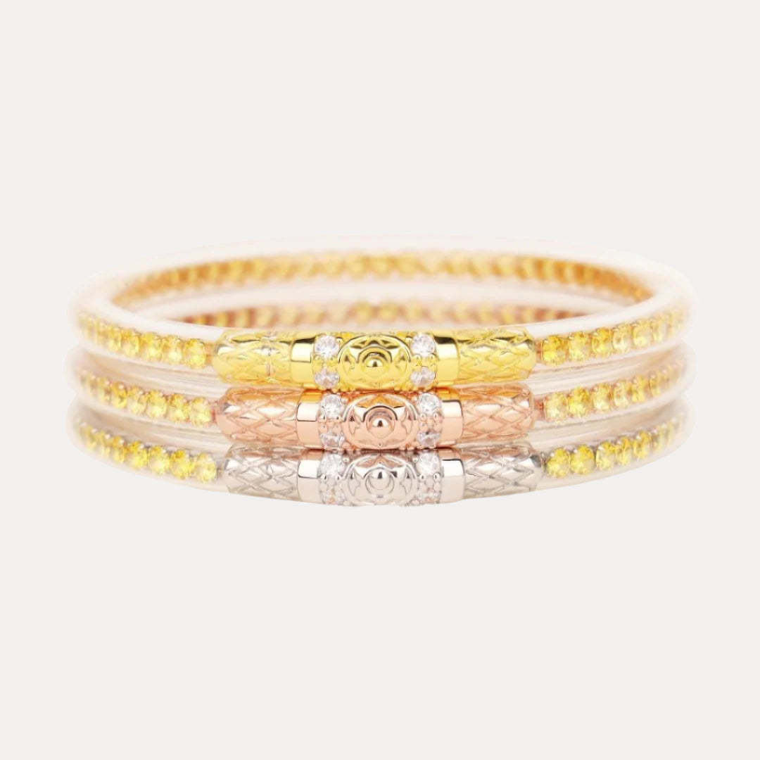 24 karátos gyémánt hatcsillagos háromrétegű karkötő