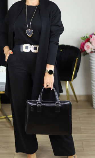 Elegáns, hosszú, 3 részes női kardigán szett