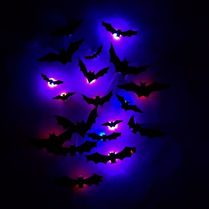💥💥🦇 Halloween 3D megvilágított denevérek
