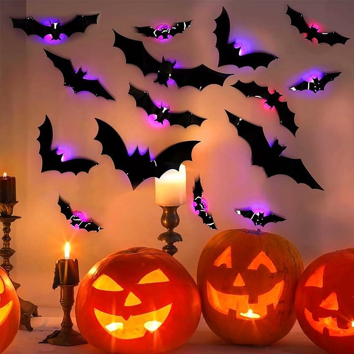 💥💥🦇 Halloween 3D megvilágított denevérek