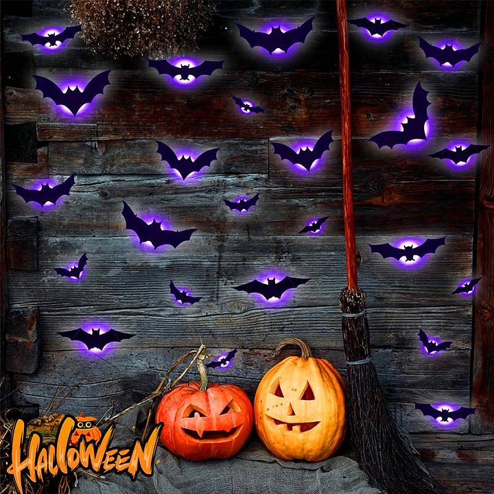 💥💥🦇 Halloween 3D megvilágított denevérek