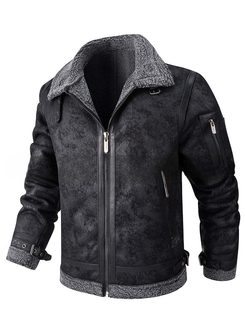 Maison Clément Paris | Meleg pilótadzseki kopott bőrből, szőrme béléssel