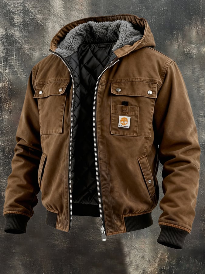 MAISON CLÉMENT PARIS™ | KAPUCNIS DZSEKI VIASZOS PAMUTBÓL, SHERPA BÉLÉSSEL