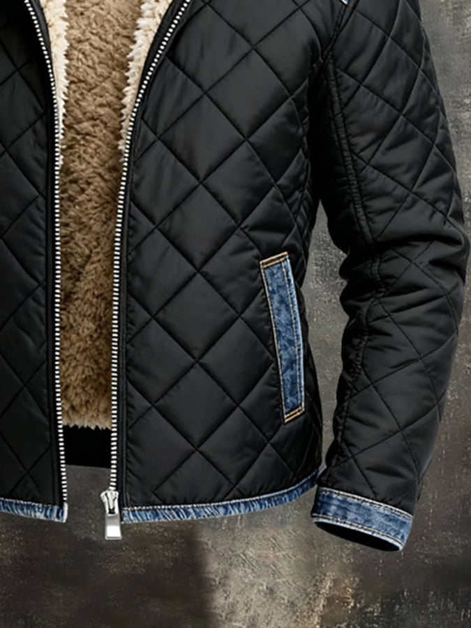 MAISON CLÉMENT PARIS™ | FEKETE STEPELT KABÁT FARMER RÉSZLETEKKEL