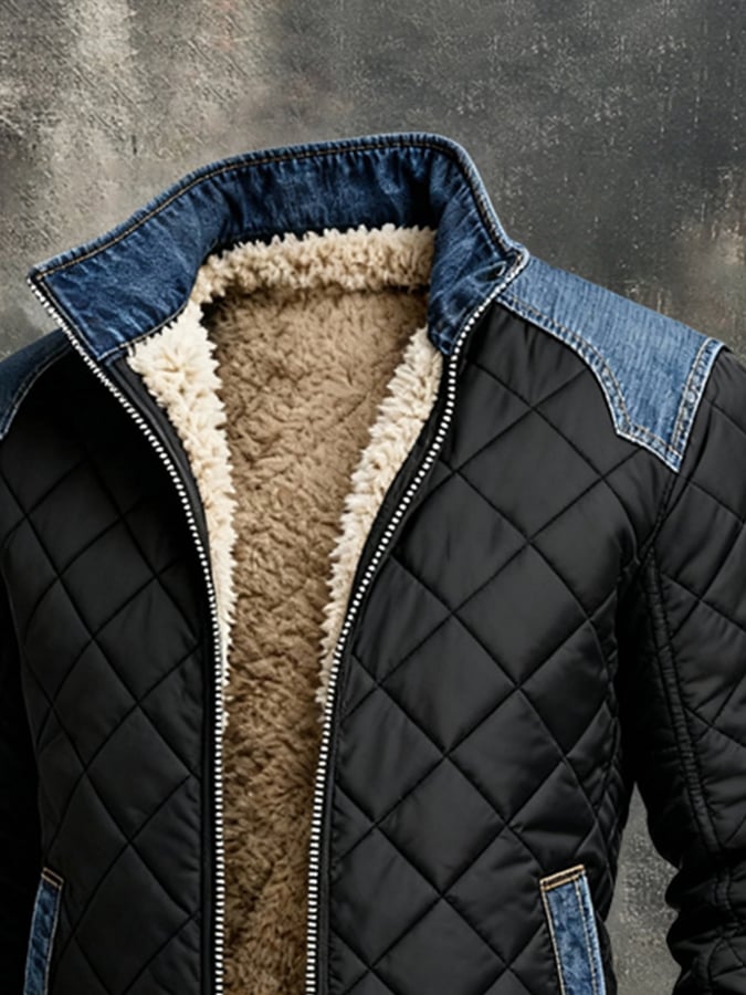 MAISON CLÉMENT PARIS™ | FEKETE STEPELT KABÁT FARMER RÉSZLETEKKEL