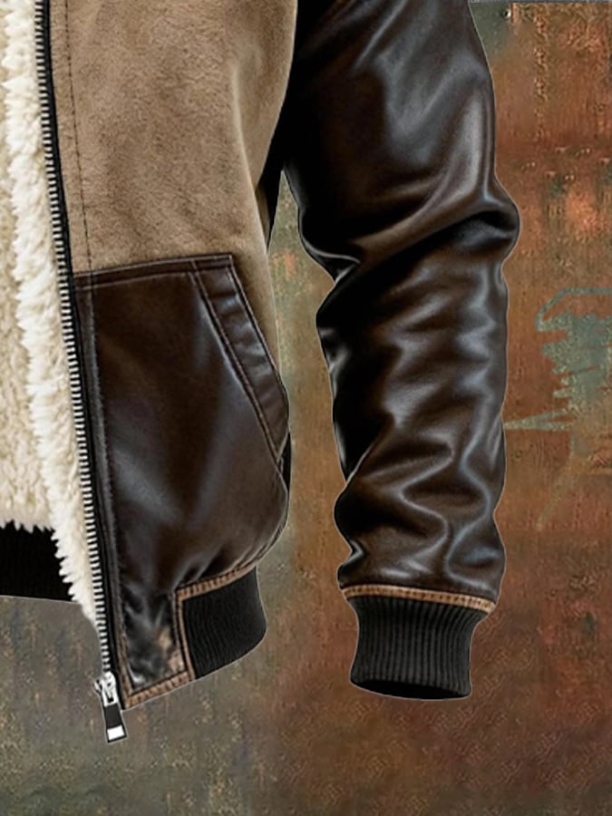 MAISON CLÉMENT PARIS™ | TÉLI BŐR ÉS SZÖVET KABÁT SHERPA BÉLÉSSEL