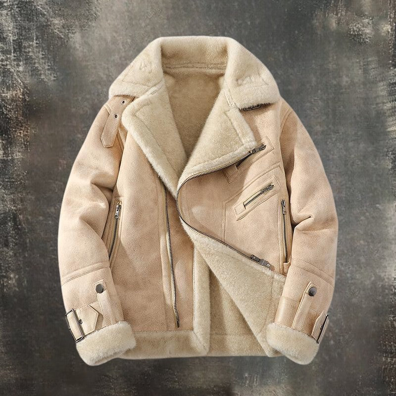 Férfi meleg bőrkabát