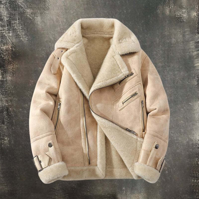 Férfi meleg bőrkabát