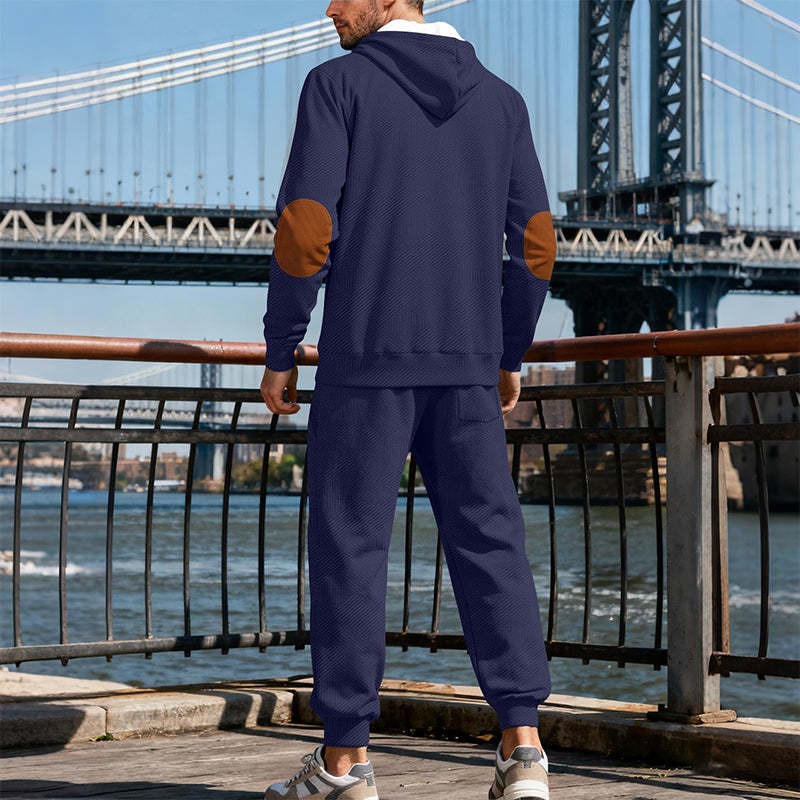 Férfi Jacquard Divat Kapucnis Pulóver Szett