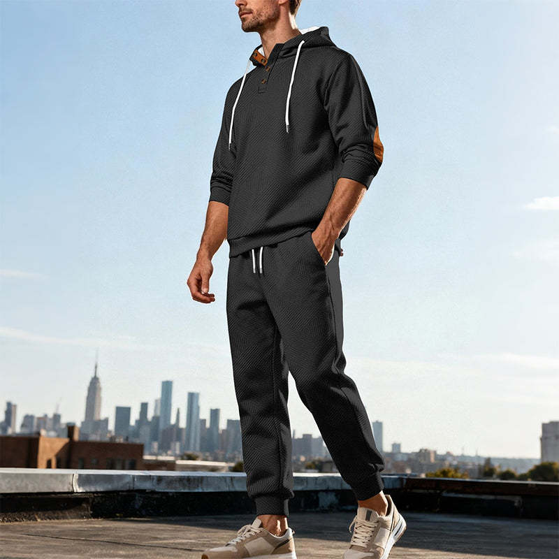 Férfi Jacquard Divat Kapucnis Pulóver Szett