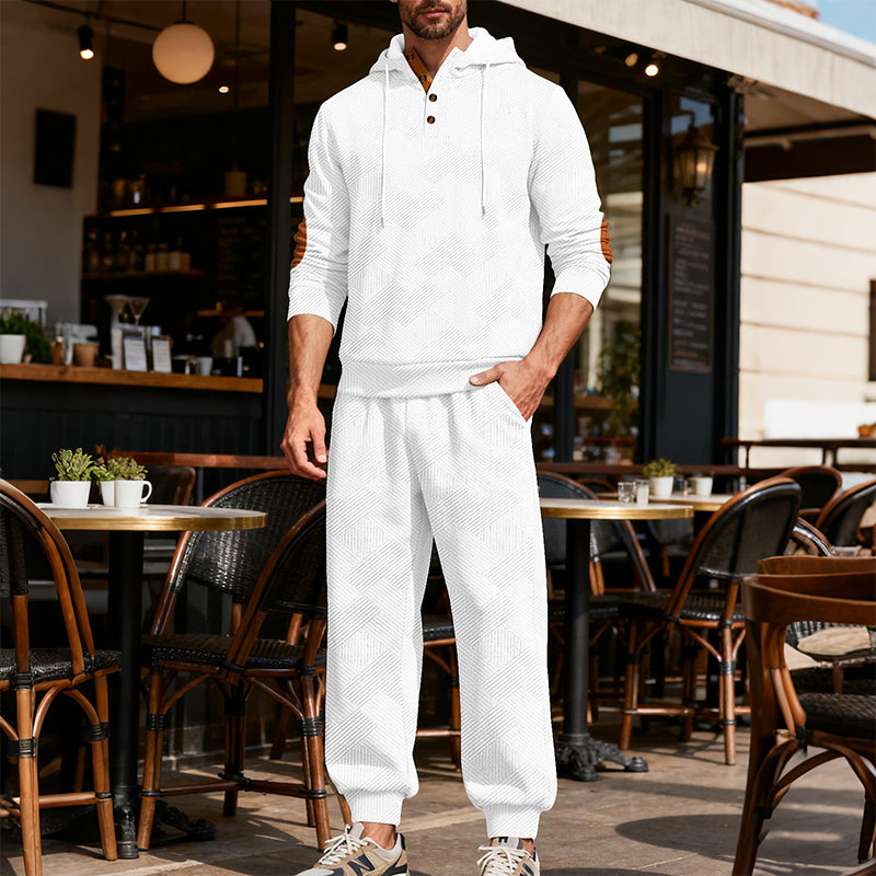 Férfi Jacquard Divat Kapucnis Pulóver Szett