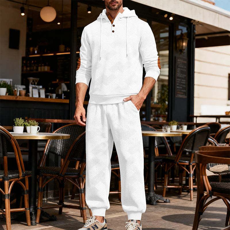 Férfi Jacquard Divat Kapucnis Pulóver Szett