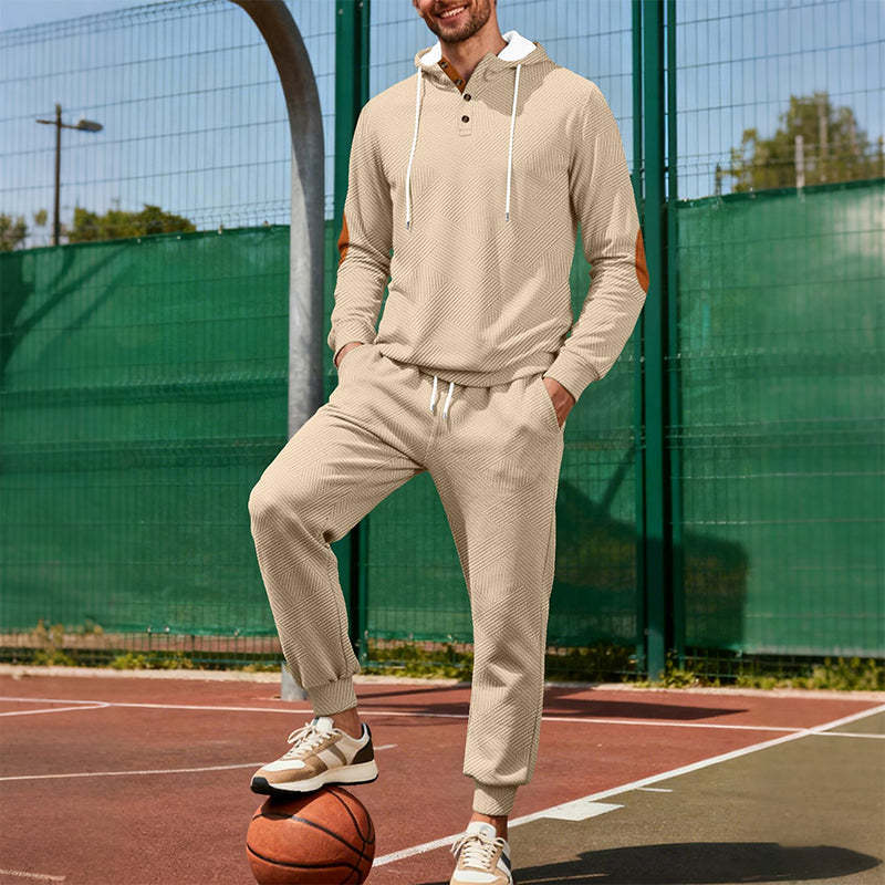 Férfi Jacquard Divat Kapucnis Pulóver Szett