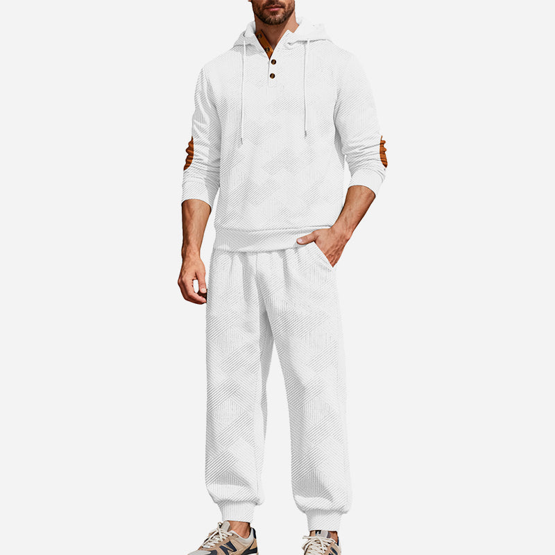 Férfi Jacquard Divat Kapucnis Pulóver Szett