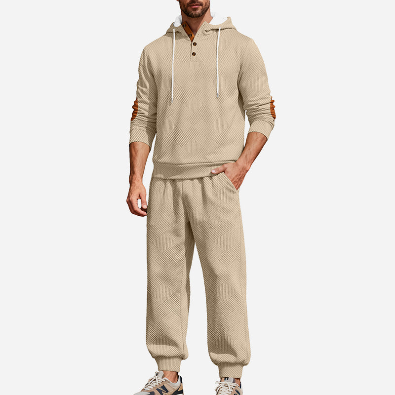 Férfi Jacquard Divat Kapucnis Pulóver Szett