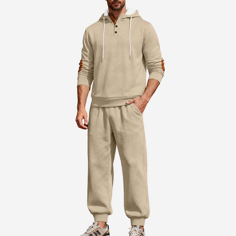 Férfi Jacquard Divat Kapucnis Pulóver Szett