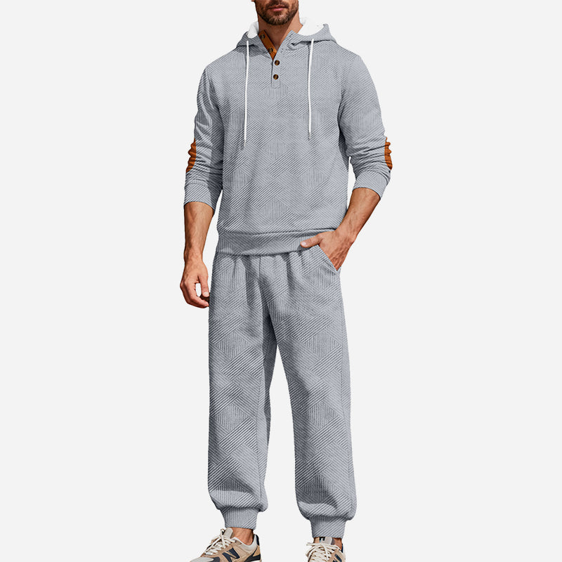 Férfi Jacquard Divat Kapucnis Pulóver Szett