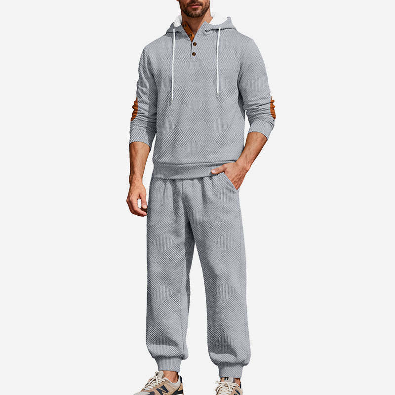 Férfi Jacquard Divat Kapucnis Pulóver Szett