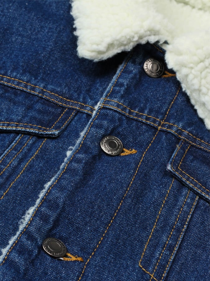 Férfi téli farmerdzseki polár béléssel