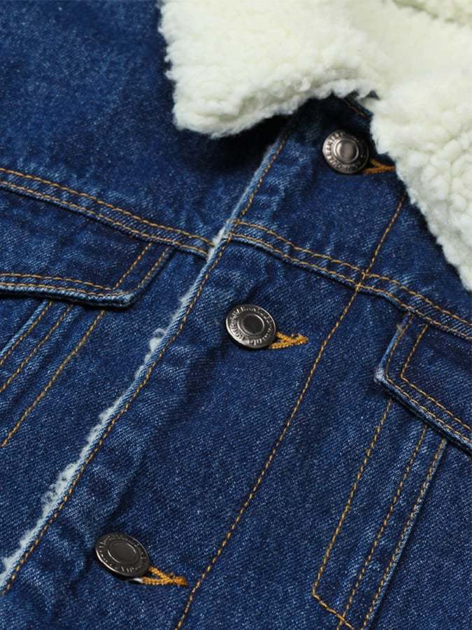 Férfi téli farmerdzseki polár béléssel