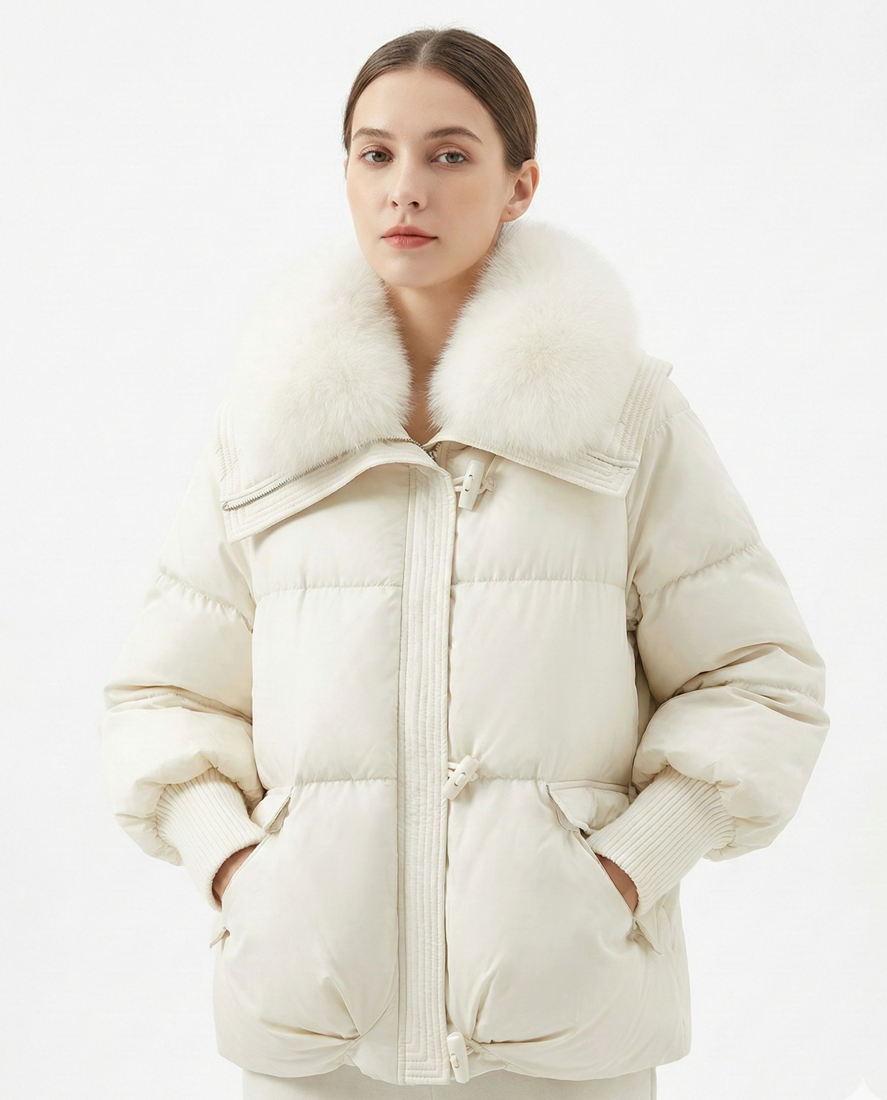 Női polárgalléros bársony kabát