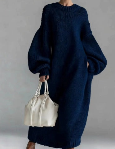 Női divatos hosszú pulóverruha