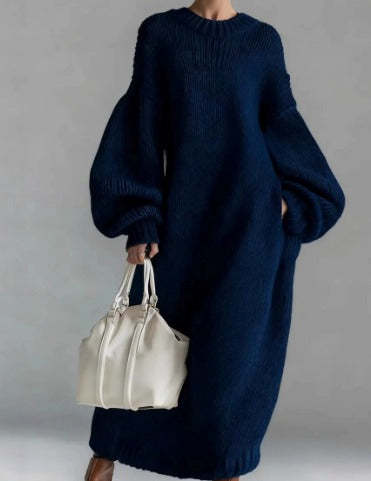 Női divatos hosszú pulóverruha