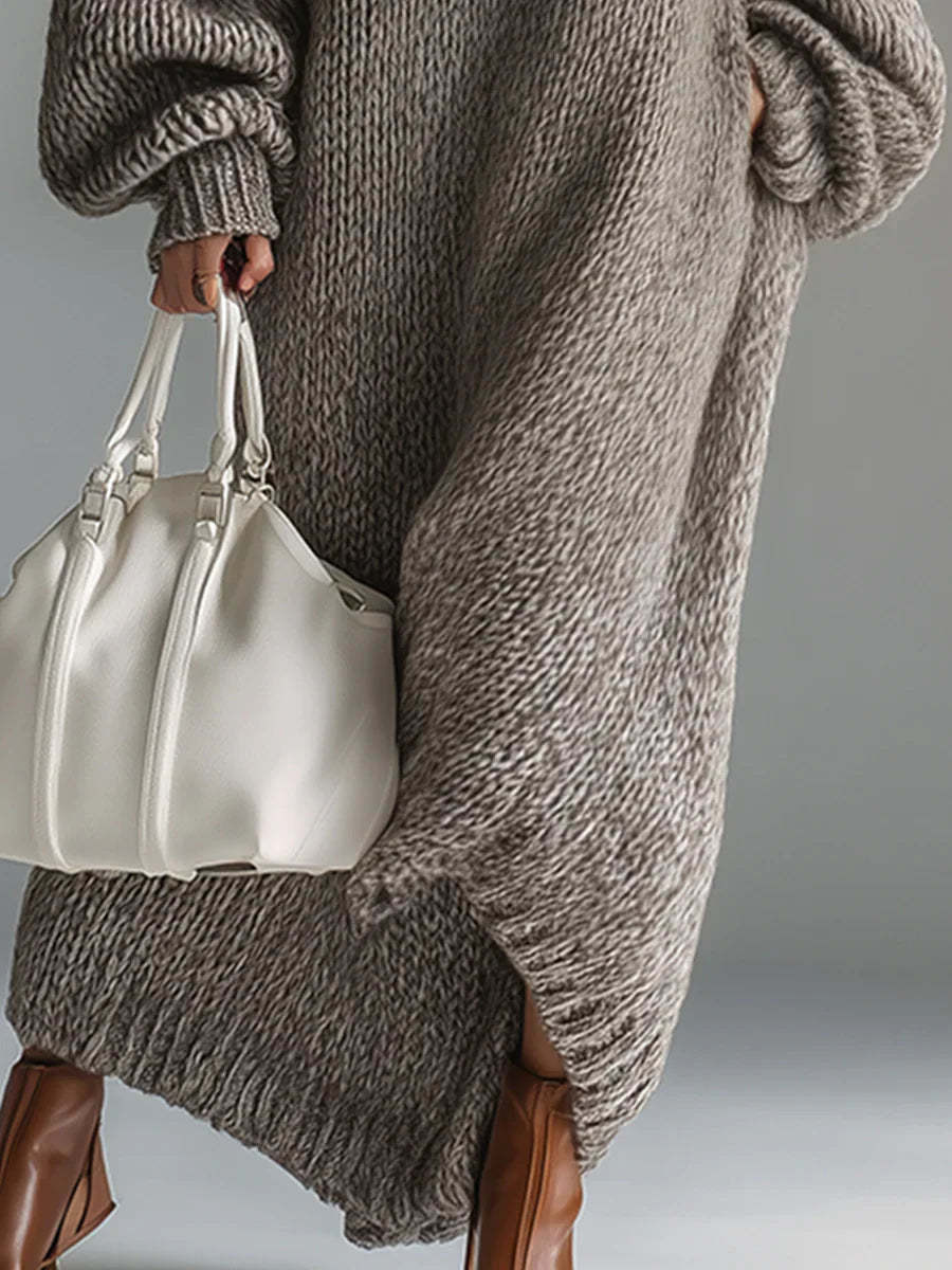 Női divatos hosszú pulóverruha