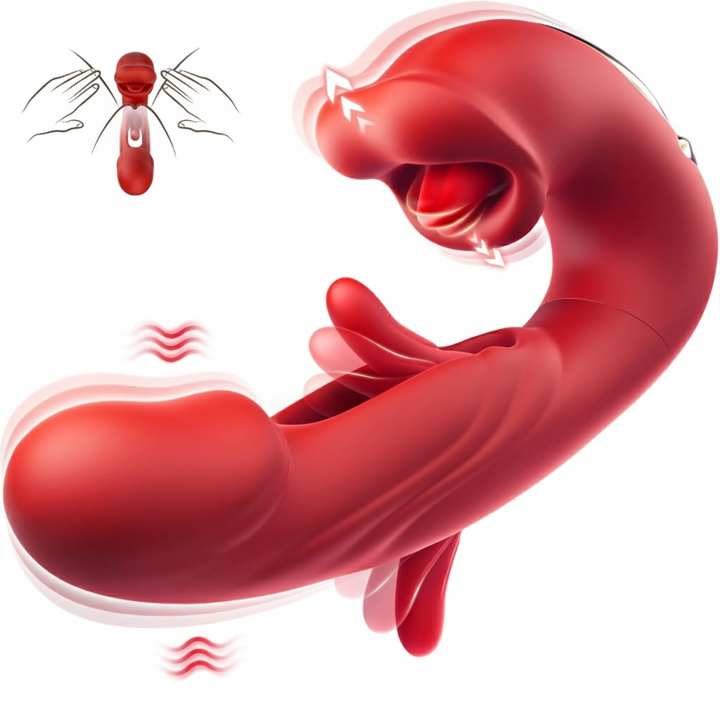 Dildó lökővibrátoros szexuális játékok - Vibrátorok Dildók Női szexuális játék 7 csapkodó & rezgő & nyalogató móddal Nyelvjáték Nőknek lökő dildóhoz Felnőtt játékok