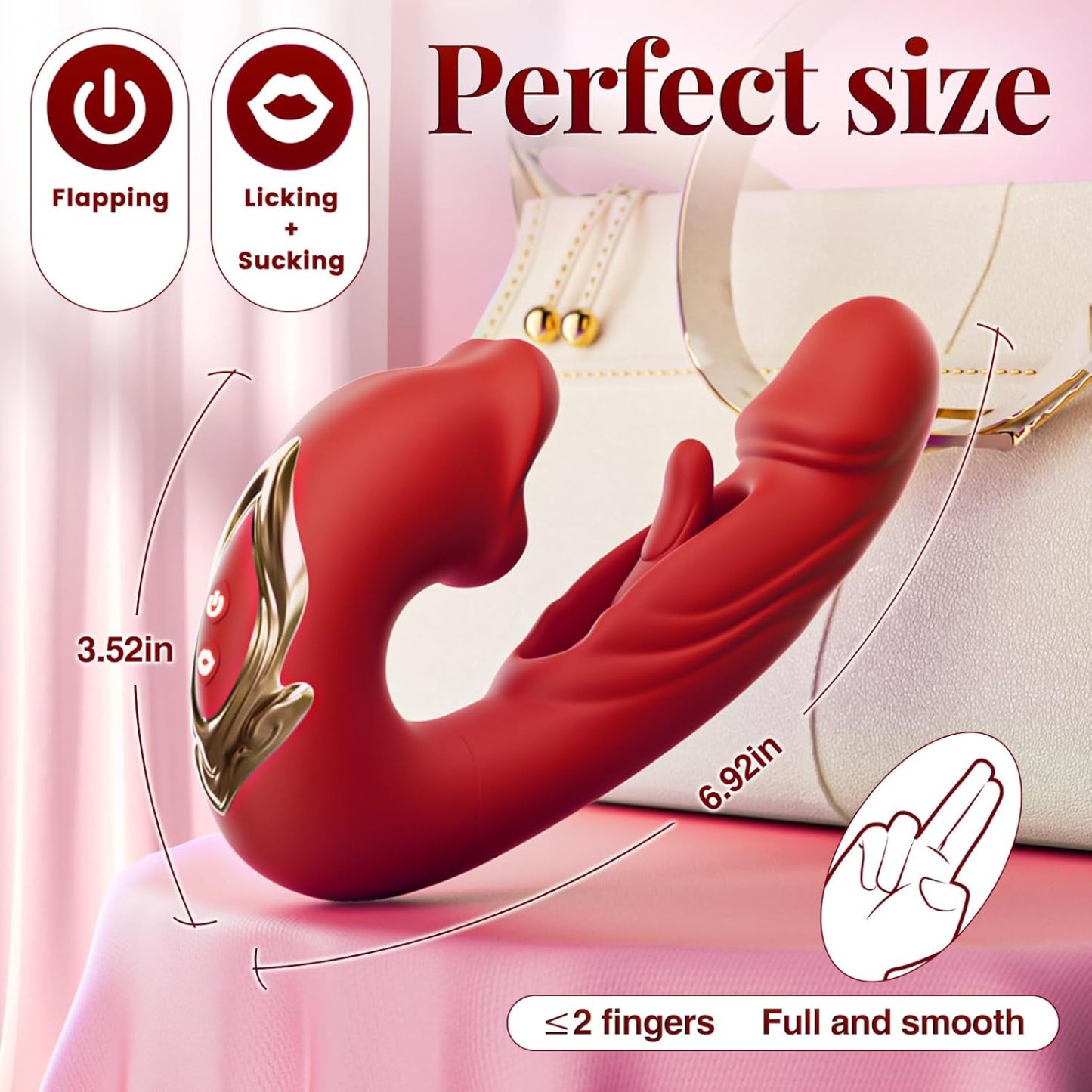 Dildó lökővibrátoros szexuális játékok - Vibrátorok Dildók Női szexuális játék 7 csapkodó & rezgő & nyalogató móddal Nyelvjáték Nőknek lökő dildóhoz Felnőtt játékok