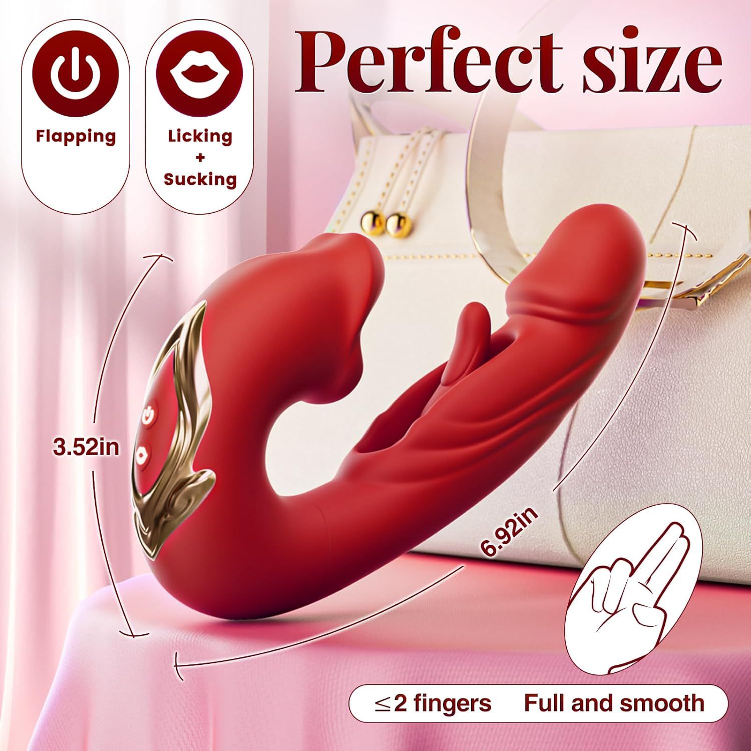 Dildó lökővibrátoros szexuális játékok - Vibrátorok Dildók Női szexuális játék 7 csapkodó & rezgő & nyalogató móddal Nyelvjáték Nőknek lökő dildóhoz Felnőtt játékok