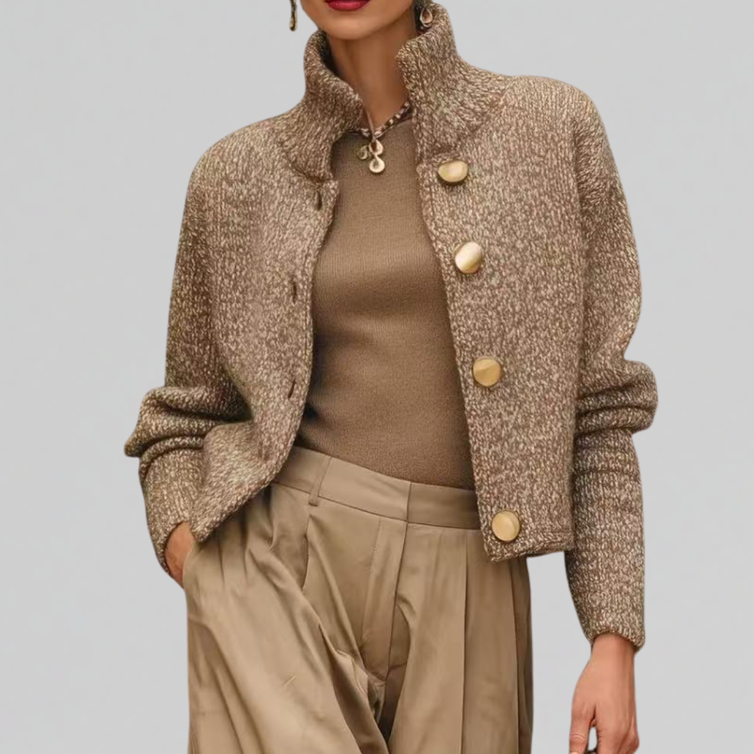 Női karcsúsított gombos gyapjúkabát